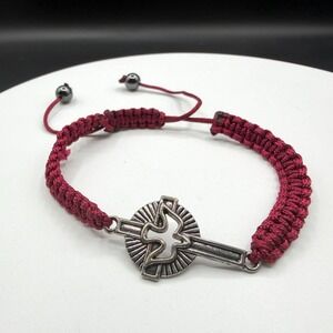 Christian Dove Cross Bracelet Macrame Cord Adjustable Religious Faith Jewelry